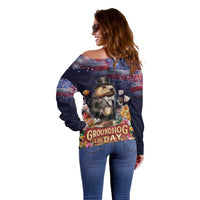 Groundhog Day Gentleman Off Shoulder Sweater Same Day Again - Wonder Print Shop