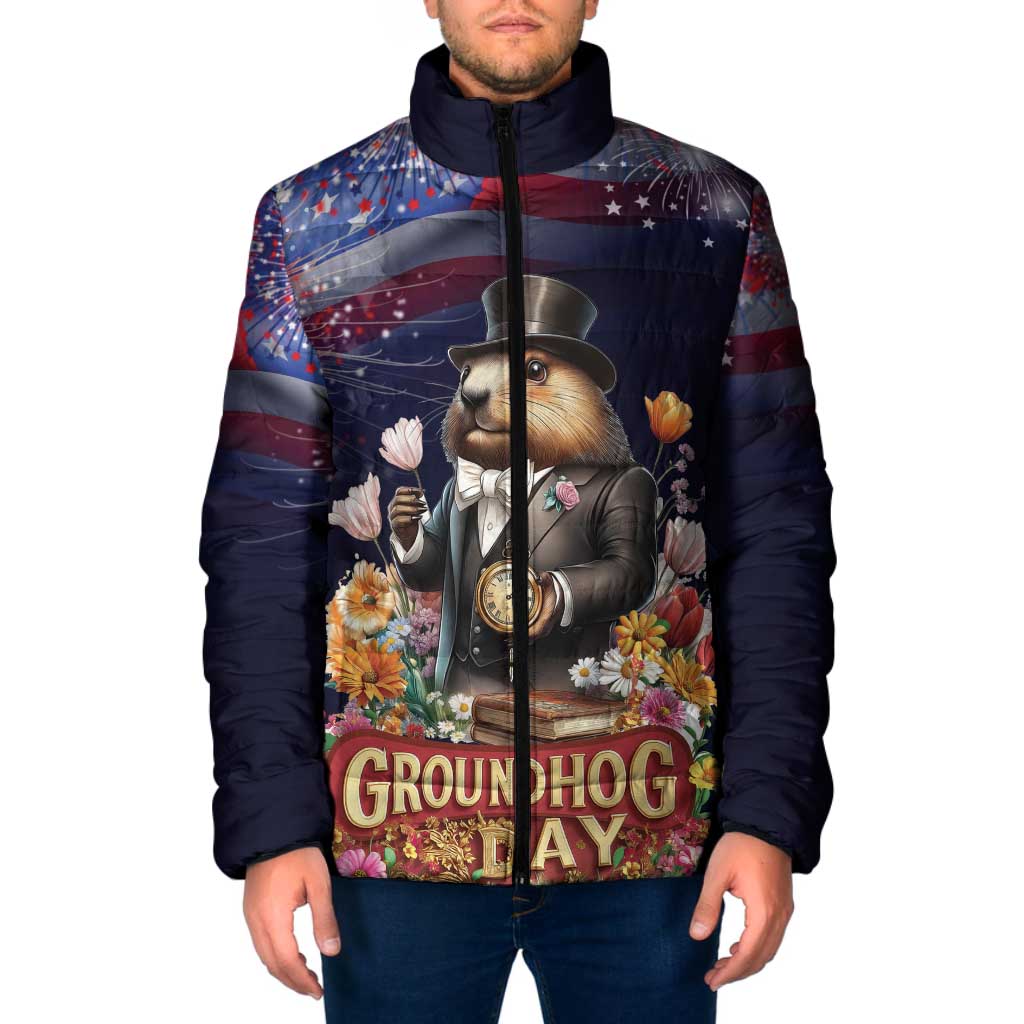 Groundhog Day Gentleman Padded Jacket Same Day Again - Wonder Print Shop
