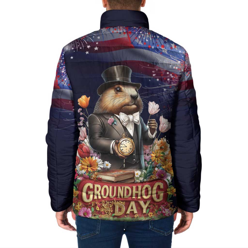 Groundhog Day Gentleman Padded Jacket Same Day Again - Wonder Print Shop