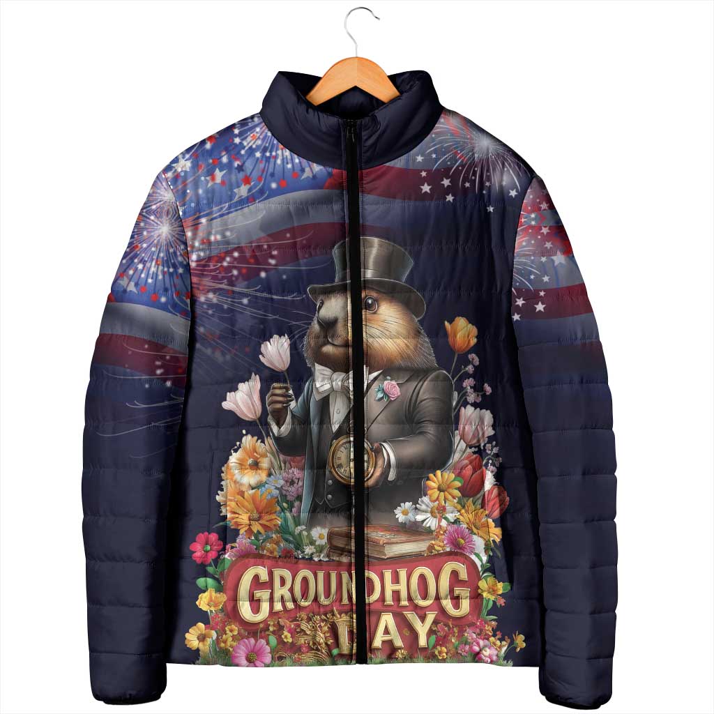 Groundhog Day Gentleman Padded Jacket Same Day Again - Wonder Print Shop