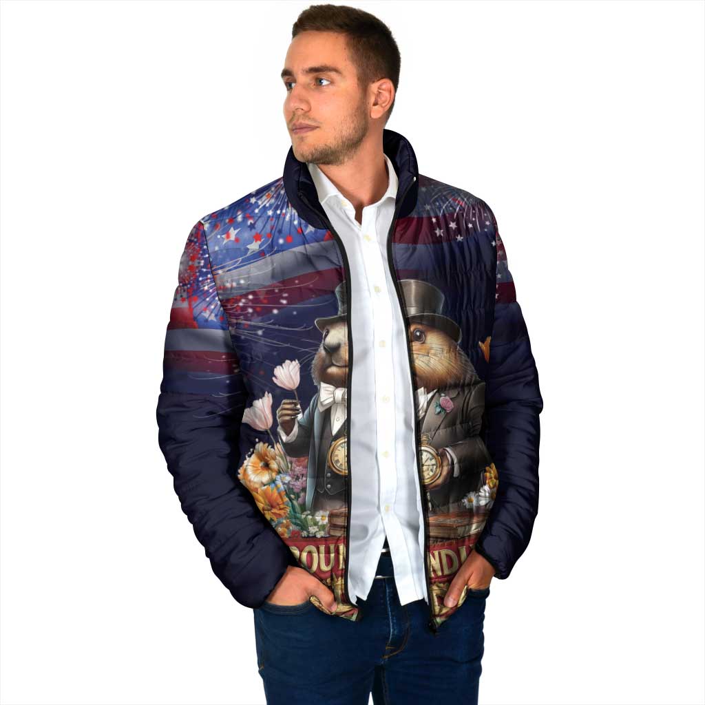 Groundhog Day Gentleman Padded Jacket Same Day Again - Wonder Print Shop