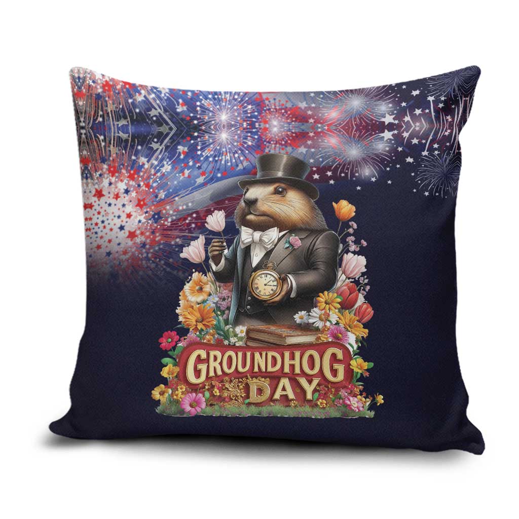Groundhog Day Gentleman Pillow Cover Same Day Again - Wonder Print Shop