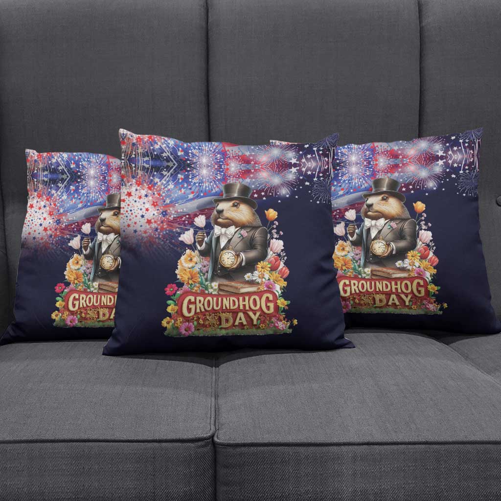 Groundhog Day Gentleman Pillow Cover Same Day Again - Wonder Print Shop
