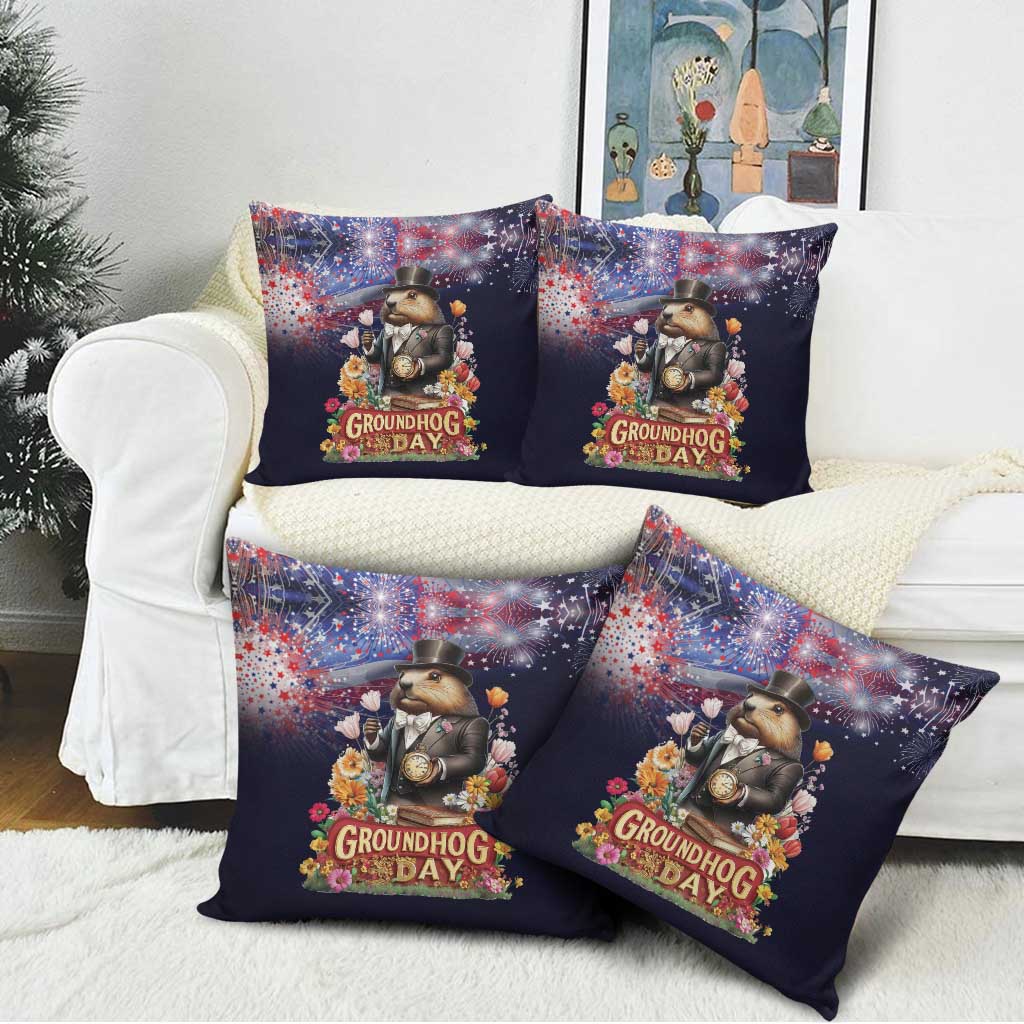 Groundhog Day Gentleman Pillow Cover Same Day Again - Wonder Print Shop