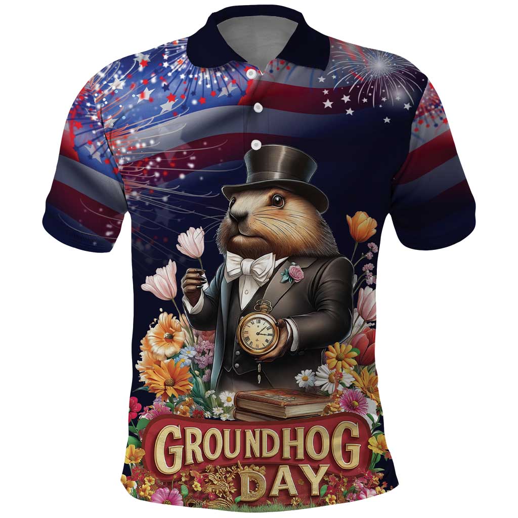 Groundhog Day Gentleman Polo Shirt Same Day Again - Wonder Print Shop