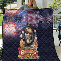 Groundhog Day Gentleman Quilt Same Day Again - Wonder Print Shop