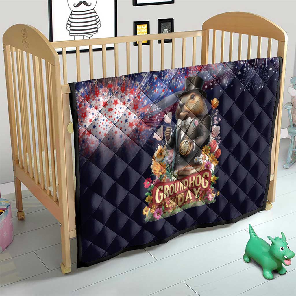 Groundhog Day Gentleman Quilt Same Day Again - Wonder Print Shop