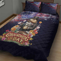 Groundhog Day Gentleman Quilt Bed Set Same Day Again - Wonder Print Shop