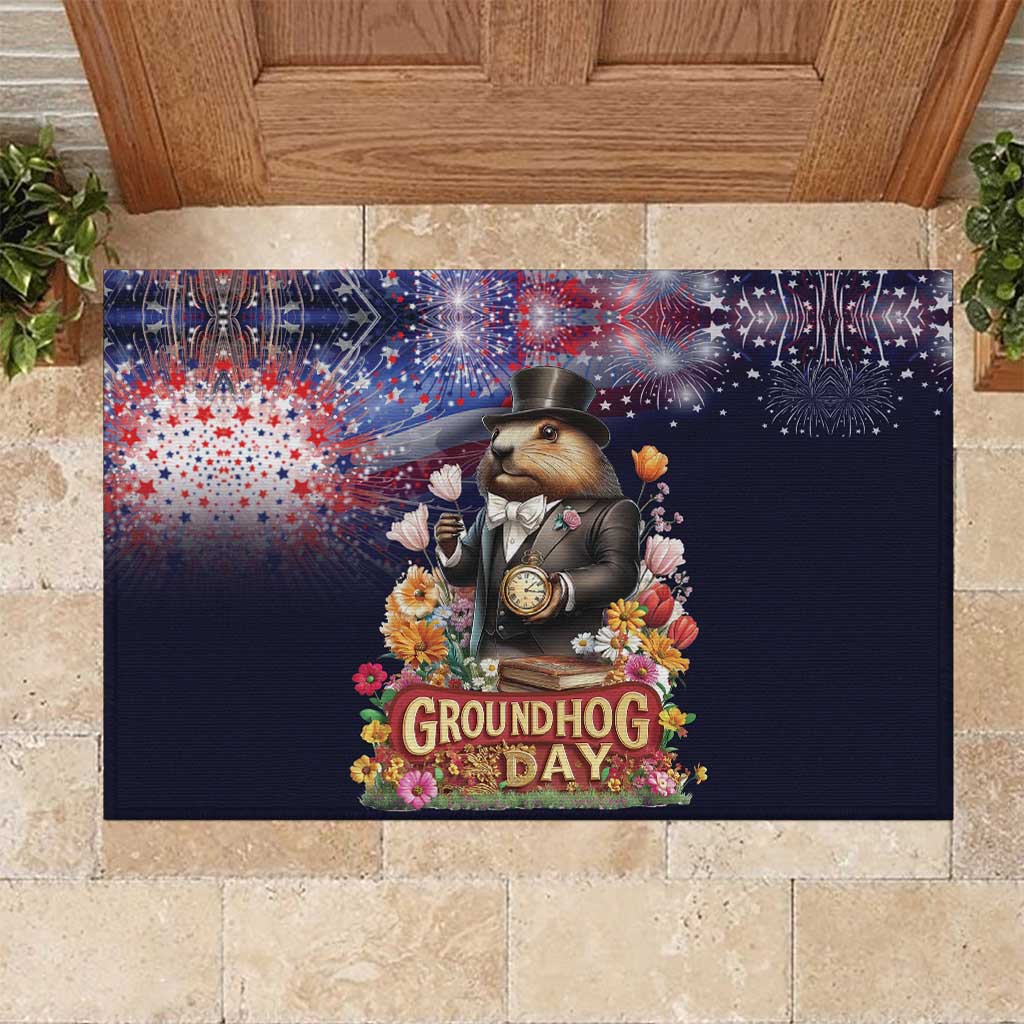 Groundhog Day Gentleman Rubber Doormat Same Day Again - Wonder Print Shop