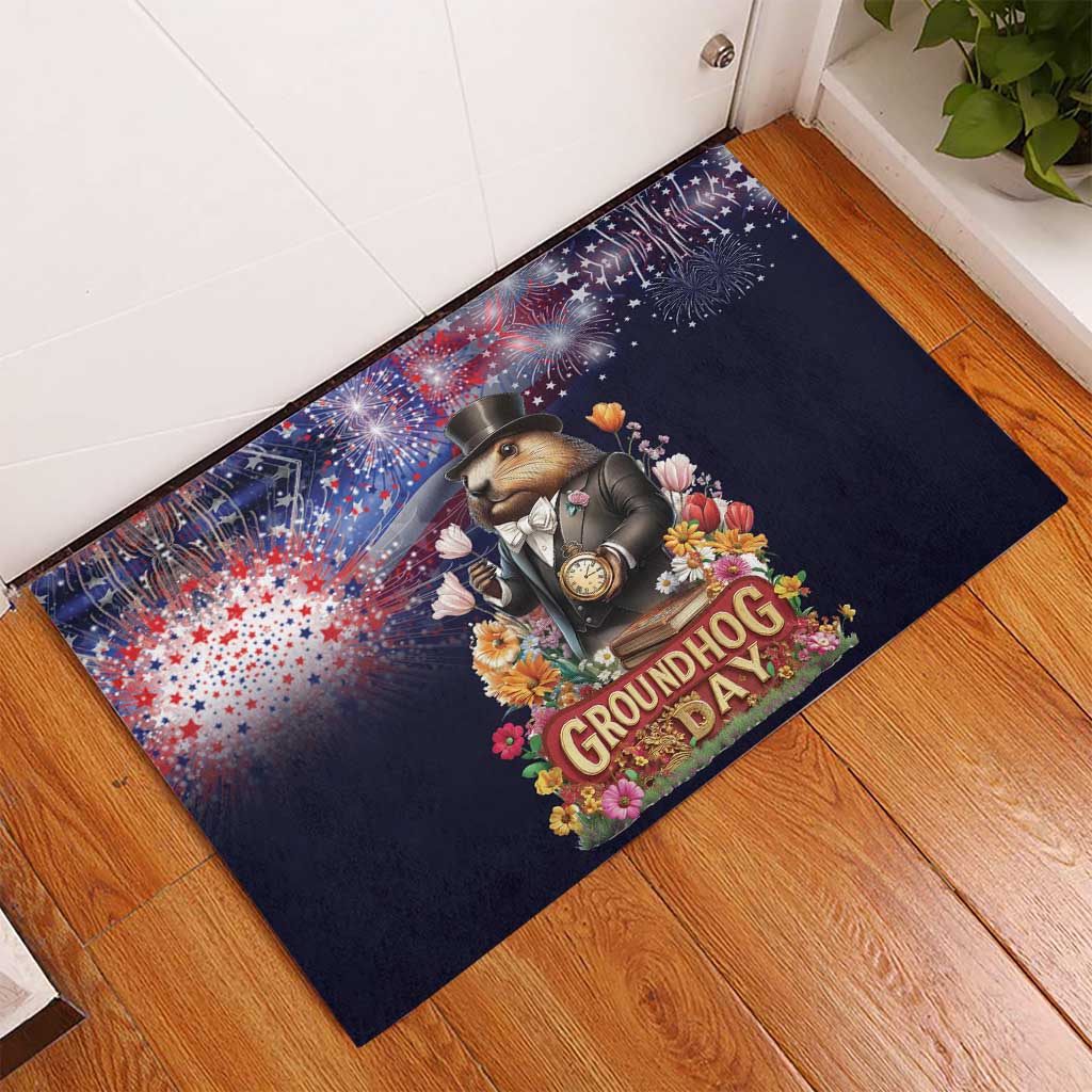 Groundhog Day Gentleman Rubber Doormat Same Day Again - Wonder Print Shop