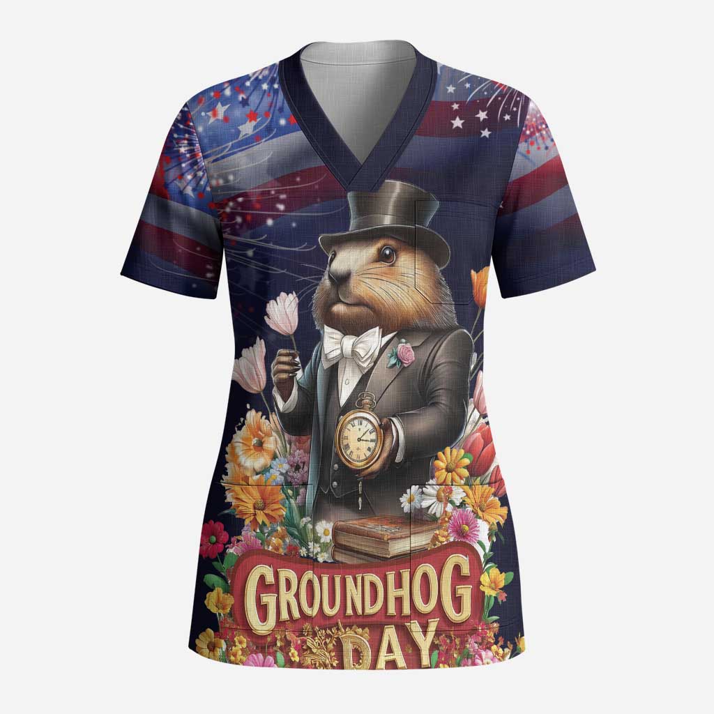 Groundhog Day Gentleman Scrub Top Same Day Again - Wonder Print Shop
