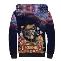 Groundhog Day Gentleman Sherpa Hoodie Same Day Again - Wonder Print Shop