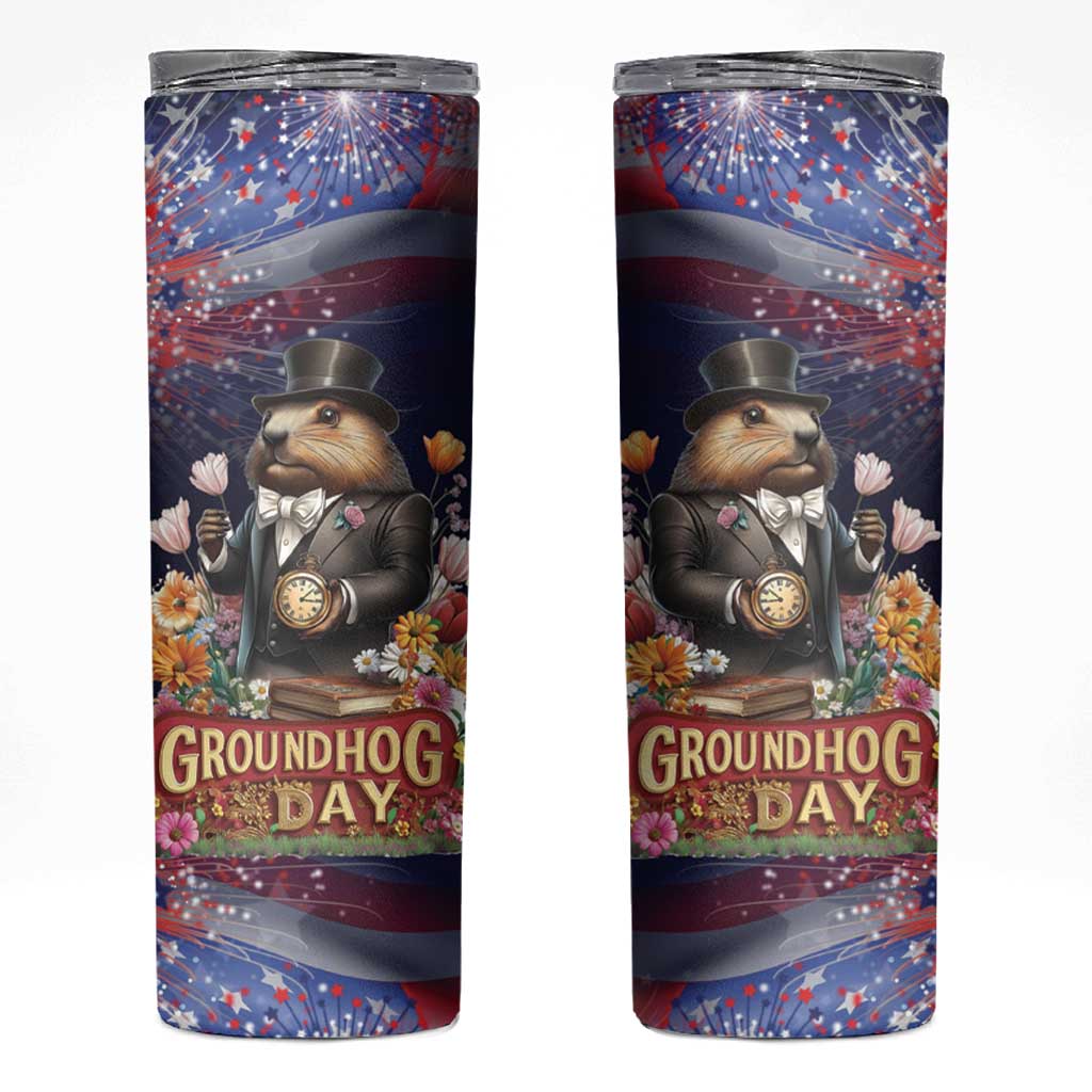 Groundhog Day Gentleman Skinny Tumbler Same Day Again - Wonder Print Shop