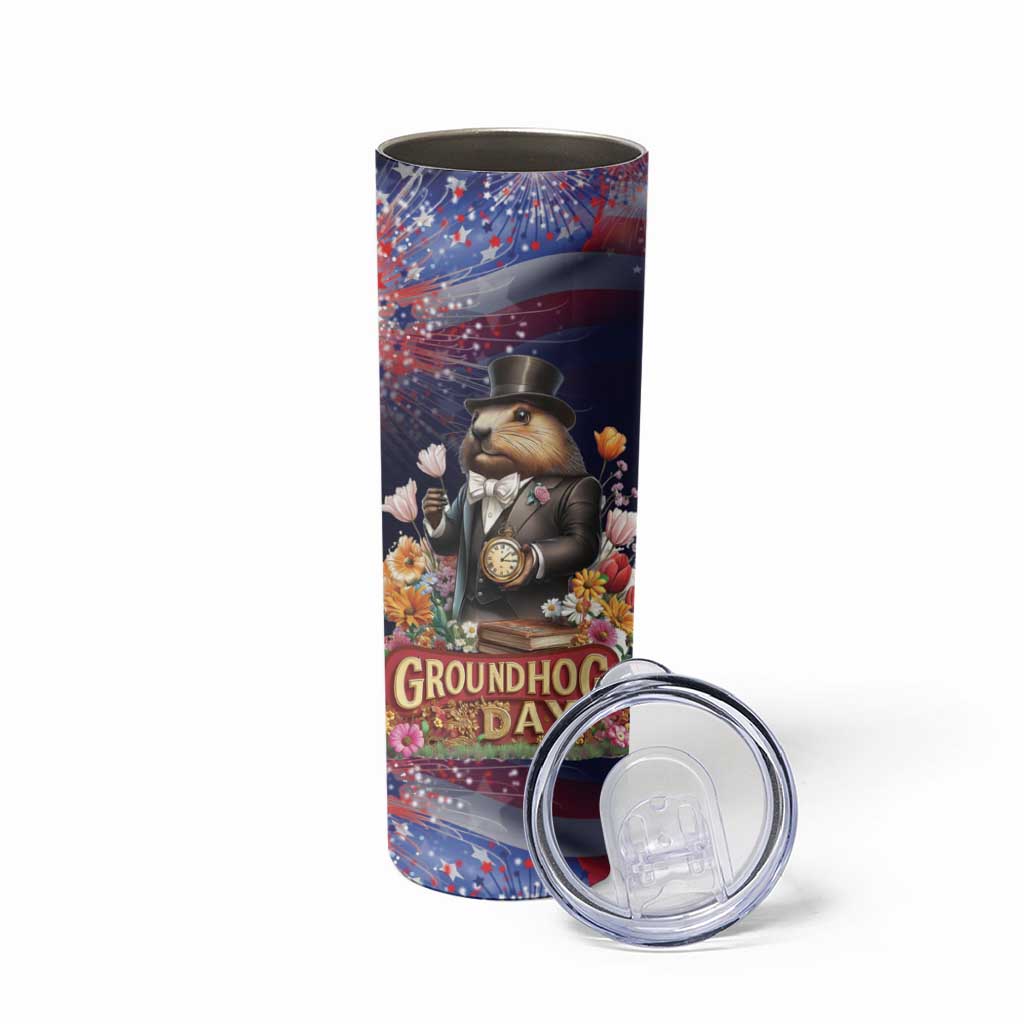 Groundhog Day Gentleman Skinny Tumbler Same Day Again - Wonder Print Shop