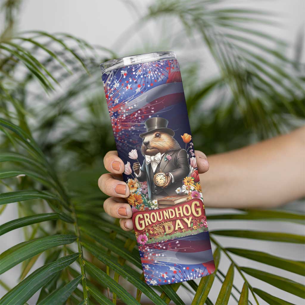 Groundhog Day Gentleman Skinny Tumbler Same Day Again - Wonder Print Shop