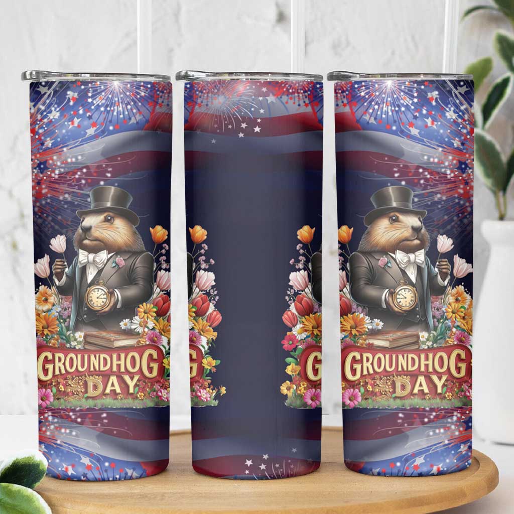 Groundhog Day Gentleman Skinny Tumbler Same Day Again - Wonder Print Shop
