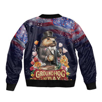 Groundhog Day Gentleman Sleeve Zip Bomber Jacket Same Day Again - Wonder Print Shop