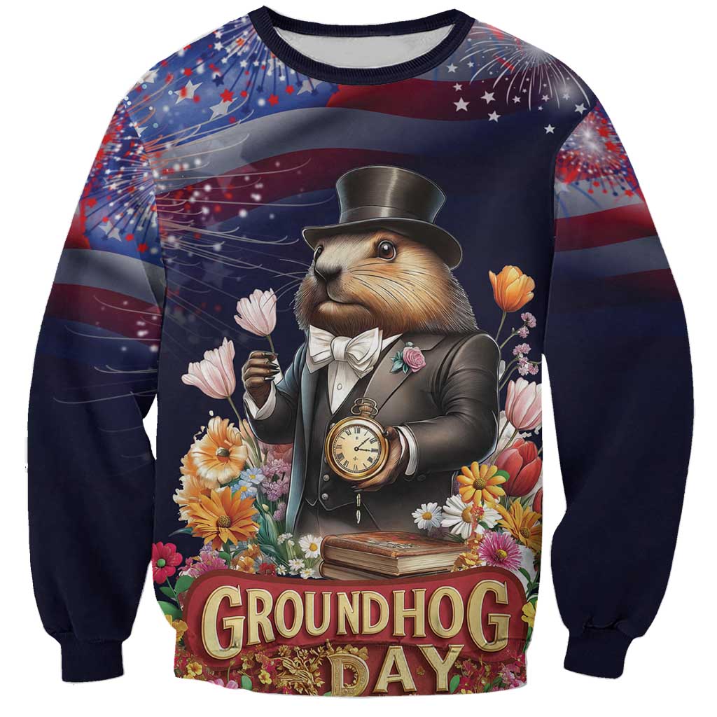 Groundhog Day Gentleman Sweatshirt Same Day Again - Wonder Print Shop