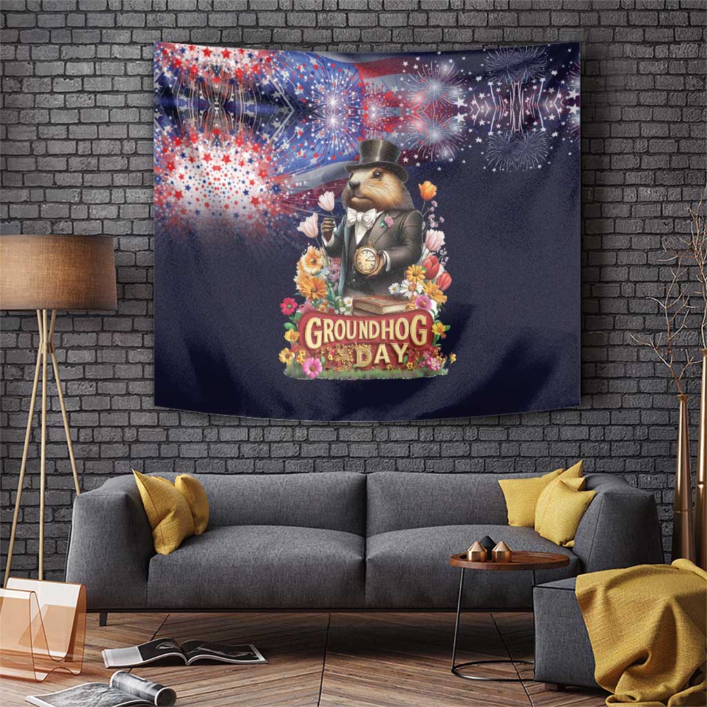Groundhog Day Gentleman Tapestry Same Day Again - Wonder Print Shop