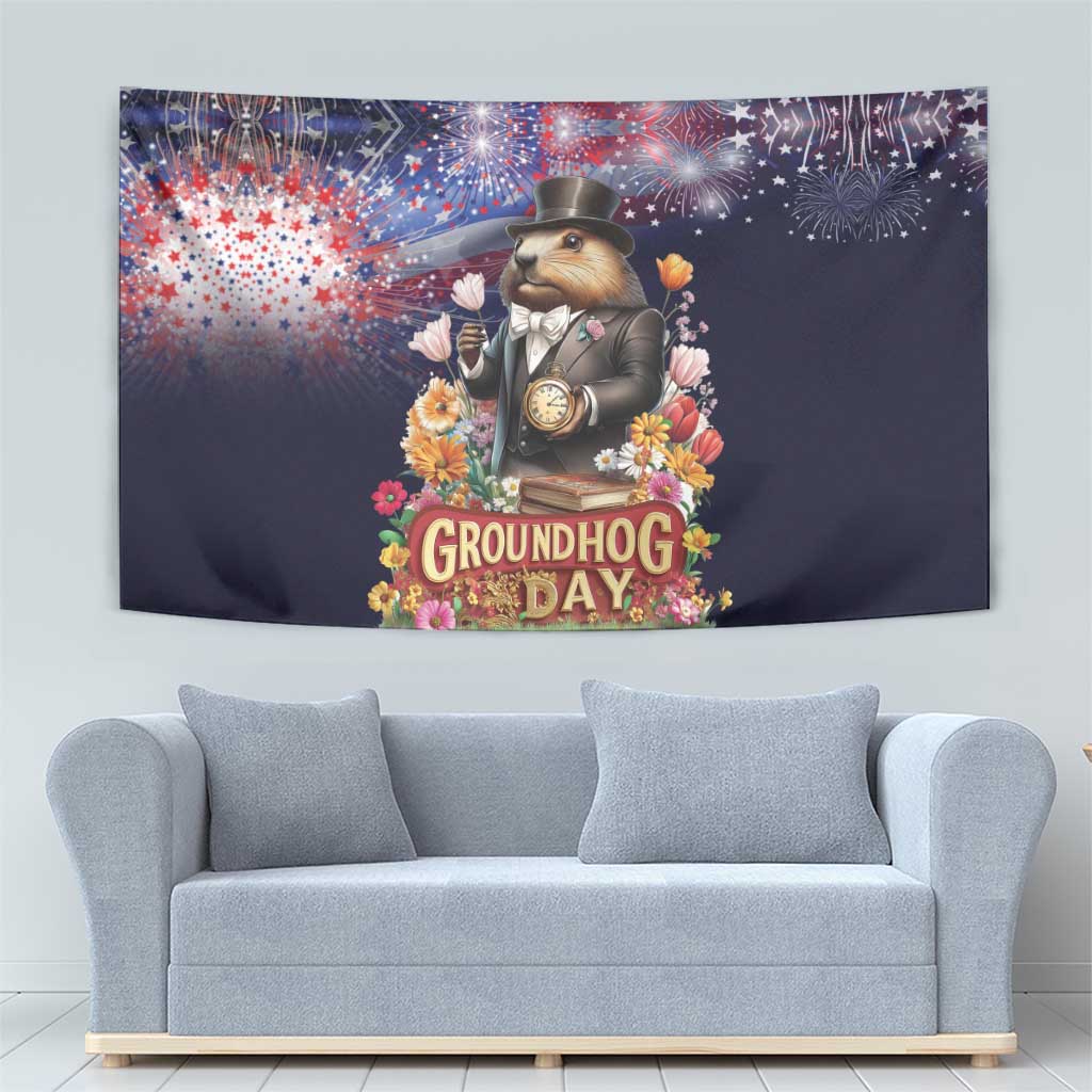 Groundhog Day Gentleman Tapestry Same Day Again - Wonder Print Shop