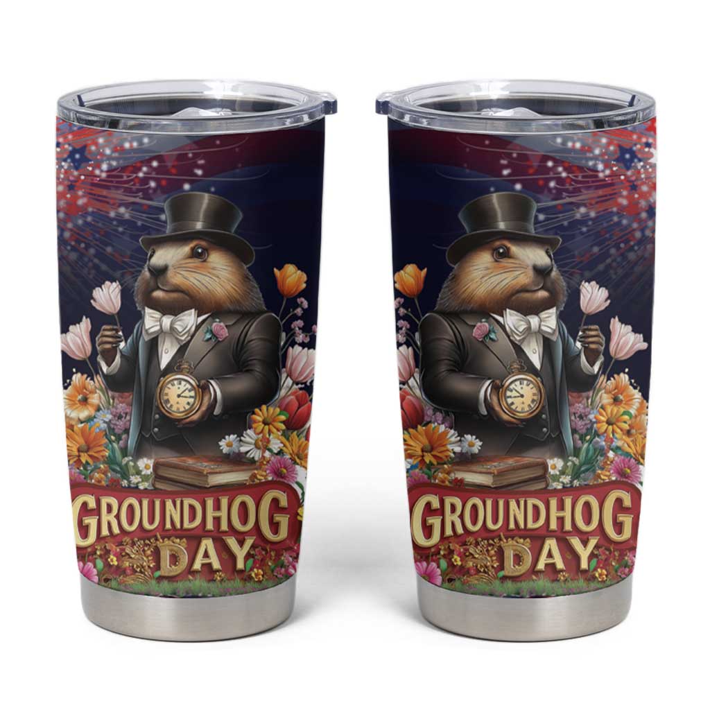 Groundhog Day Gentleman Tumbler Cup Same Day Again - Wonder Print Shop