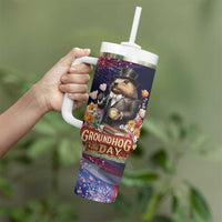 Groundhog Day Gentleman Tumbler With Handle Same Day Again - Wonder Print Shop