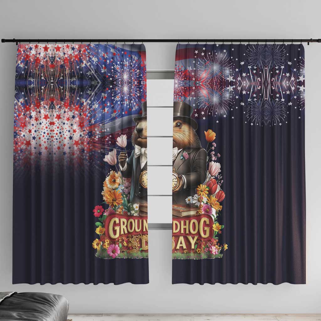 Groundhog Day Gentleman Window Curtain Same Day Again - Wonder Print Shop