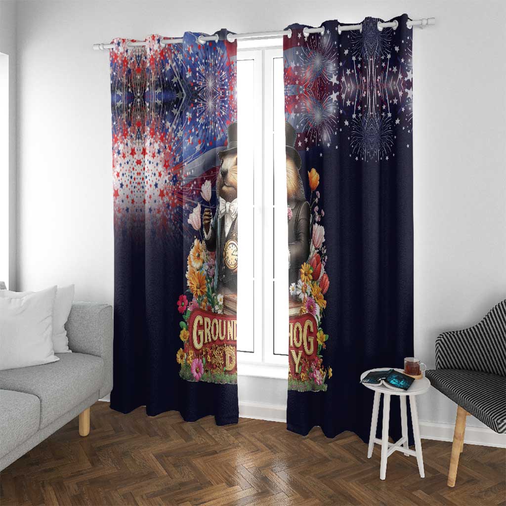 Groundhog Day Gentleman Window Curtain Same Day Again - Wonder Print Shop