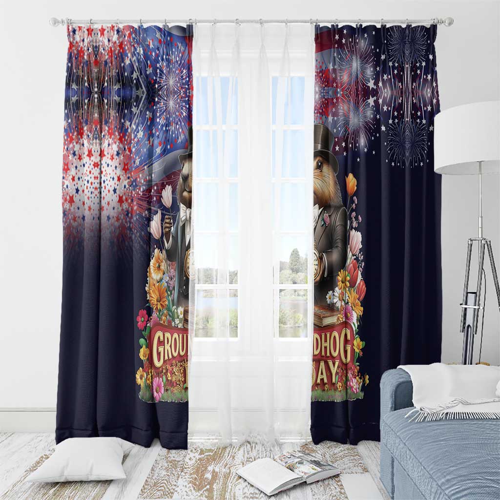 Groundhog Day Gentleman Window Curtain Same Day Again - Wonder Print Shop