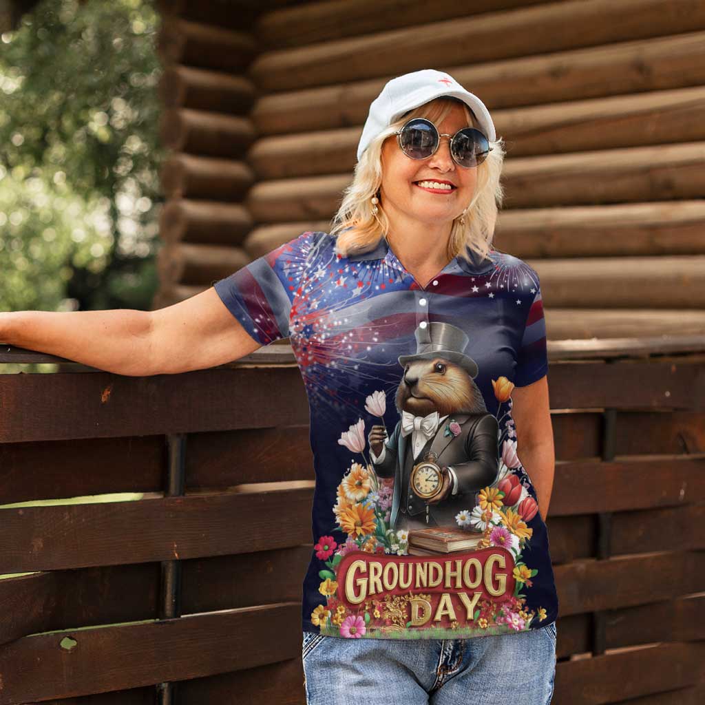 Groundhog Day Gentleman Women Polo Shirt Same Day Again - Wonder Print Shop