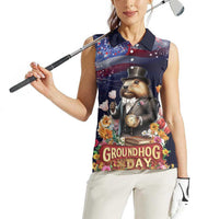 Groundhog Day Gentleman Women Sleeveless Polo Shirt Same Day Again - Wonder Print Shop