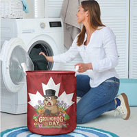 Funny Groundhog Day Laundry Basket Canadian Maple Leaf - Wonder Print Shop