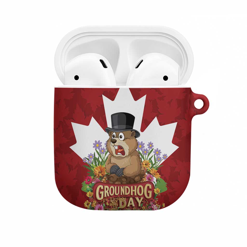 Funny Groundhog Day AirPods Case Canadian Maple Leaf - Wonder Print Shop