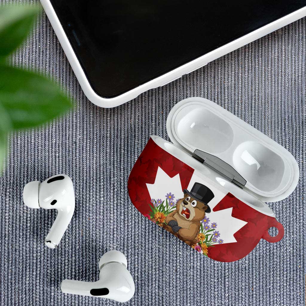 Funny Groundhog Day AirPods Case Canadian Maple Leaf - Wonder Print Shop