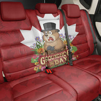 Funny Groundhog Day Back Car Seat Cover Canadian Maple Leaf - Wonder Print Shop