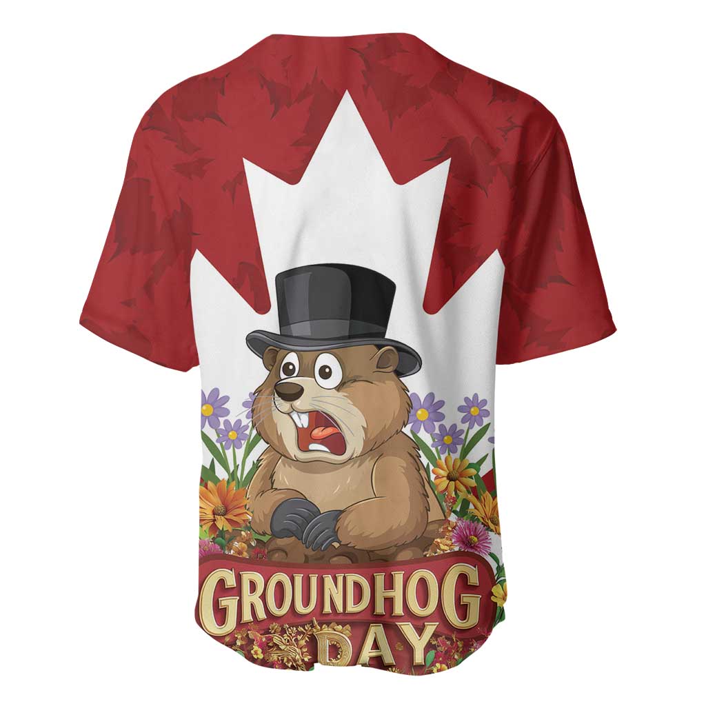 Funny Groundhog Day Baseball Jersey Canadian Maple Leaf - Wonder Print Shop