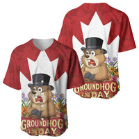 Funny Groundhog Day Baseball Jersey Canadian Maple Leaf - Wonder Print Shop