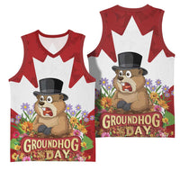 Funny Groundhog Day Basketball Jersey Canadian Maple Leaf - Wonder Print Shop
