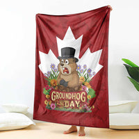 Funny Groundhog Day Blanket Canadian Maple Leaf - Wonder Print Shop