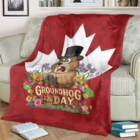 Funny Groundhog Day Blanket Canadian Maple Leaf - Wonder Print Shop