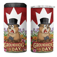 Funny Groundhog Day 4 in 1 Can Cooler Tumbler Canadian Maple Leaf - Wonder Print Shop