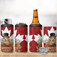 Funny Groundhog Day 4 in 1 Can Cooler Tumbler Canadian Maple Leaf - Wonder Print Shop