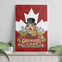 Funny Groundhog Day Canvas Wall Art Canadian Maple Leaf - Wonder Print Shop
