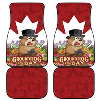 Funny Groundhog Day Car Mats Canadian Maple Leaf - Wonder Print Shop