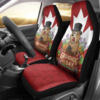 Funny Groundhog Day Car Seat Cover Canadian Maple Leaf - Wonder Print Shop