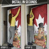 Funny Groundhog Day Door Cover Canadian Maple Leaf - Wonder Print Shop