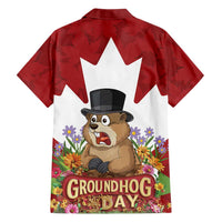Funny Groundhog Day Family Matching Short Sleeve Bodycon Dress and Hawaiian Shirt Canadian Maple Leaf - Wonder Print Shop