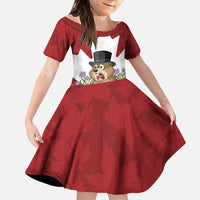 Funny Groundhog Day Family Matching Summer Maxi Dress and Hawaiian Shirt Canadian Maple Leaf - Wonder Print Shop