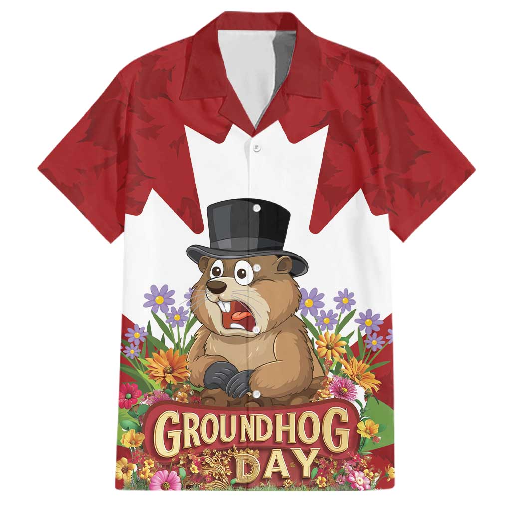 Funny Groundhog Day Family Matching Summer Maxi Dress and Hawaiian Shirt Canadian Maple Leaf - Wonder Print Shop