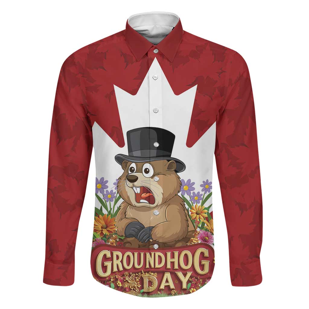 Funny Groundhog Day Family Matching Summer Maxi Dress and Hawaiian Shirt Canadian Maple Leaf - Wonder Print Shop